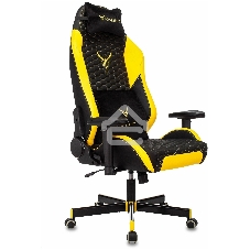 Кресло игровое Knight Neon черный/желтый соты эко.кожа с подголов. крестовина металл