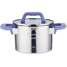 Кастрюля LARA LR02-254 Лаванда 5 л, 22 см, с крышкой, нержавеющая сталь