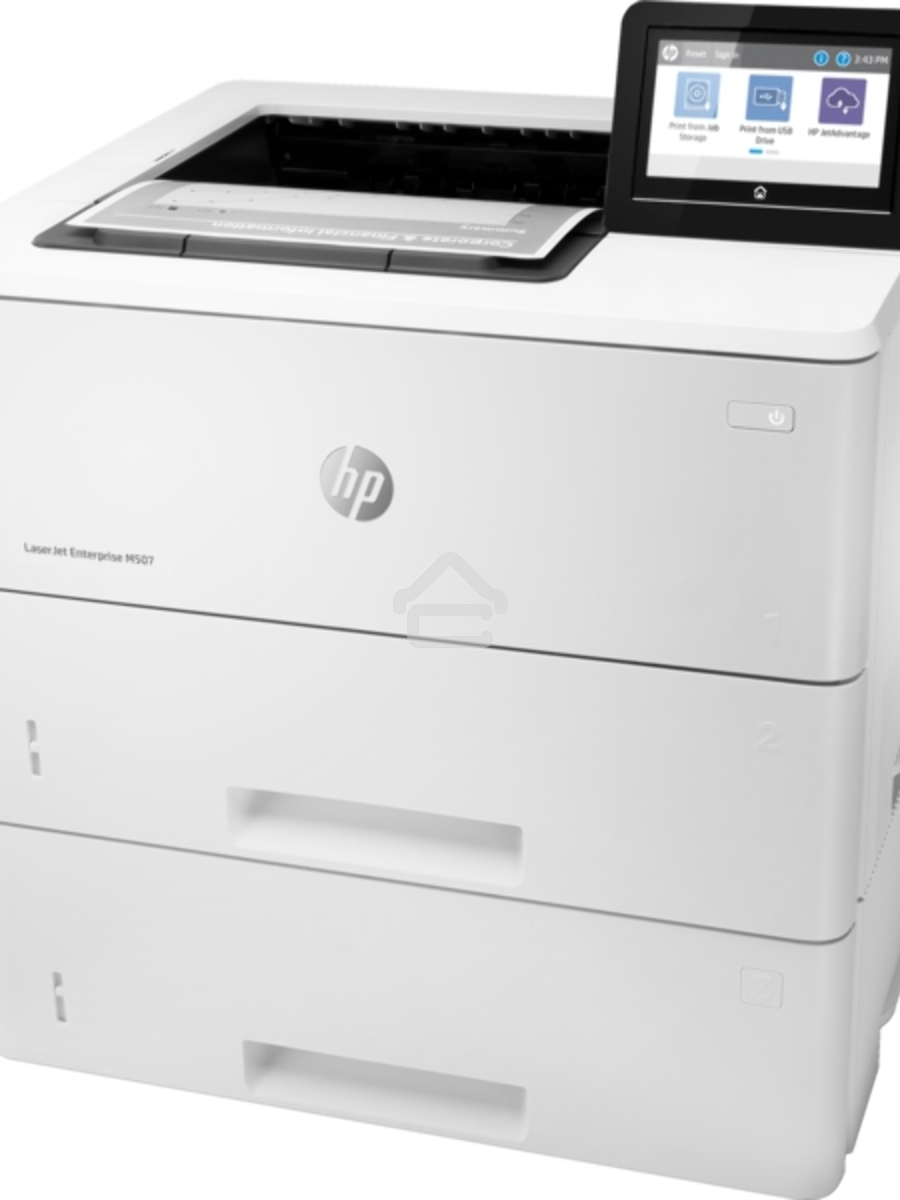Принтер лазерный HP LaserJet Enterprise M507x (1PV88A#B19), A4, ч/б, печ. до 43 стр/мин, 1200 x 1200 dpi, USB, RJ-45, Wi-Fi, BlueTooth, Air Print, Mopria