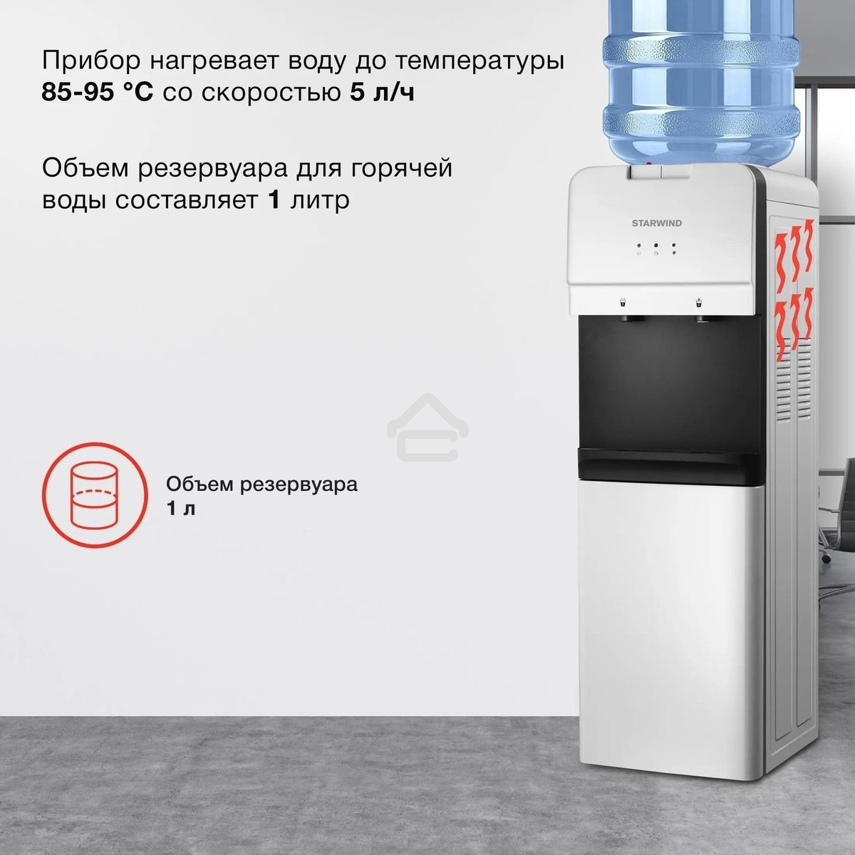 Кулер Starwind SW-1005EW напольный электронный белый