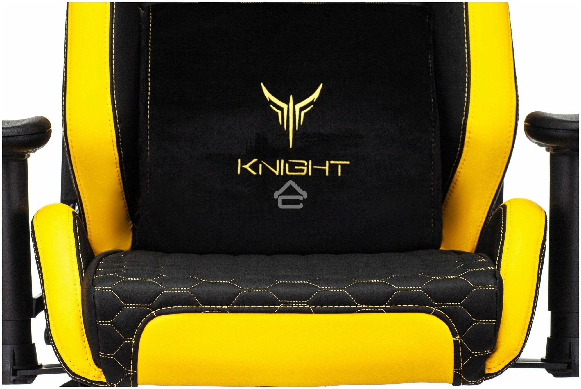Кресло игровое Knight Neon черный/желтый соты эко.кожа с подголов. крестовина металл