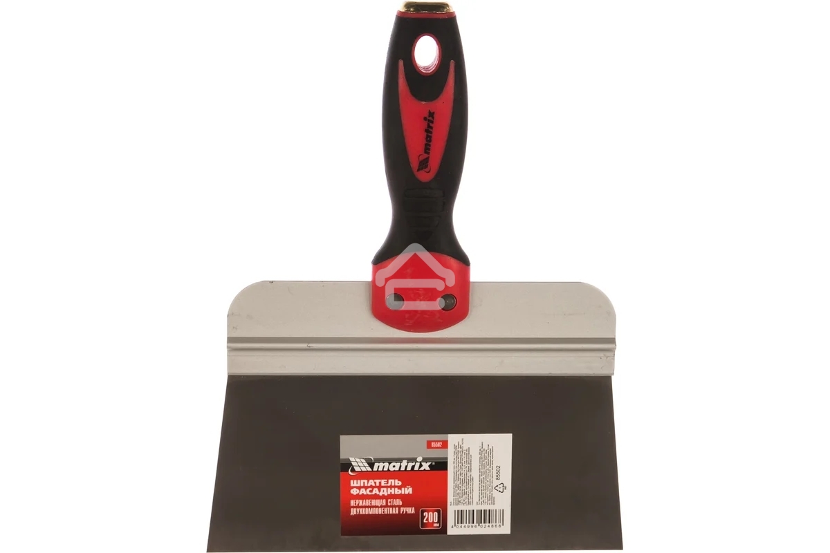 Шпатель Matrix фасадный из нержавеющей стали, 200 мм, двухкомпонентная рукоятка, широкое полотно