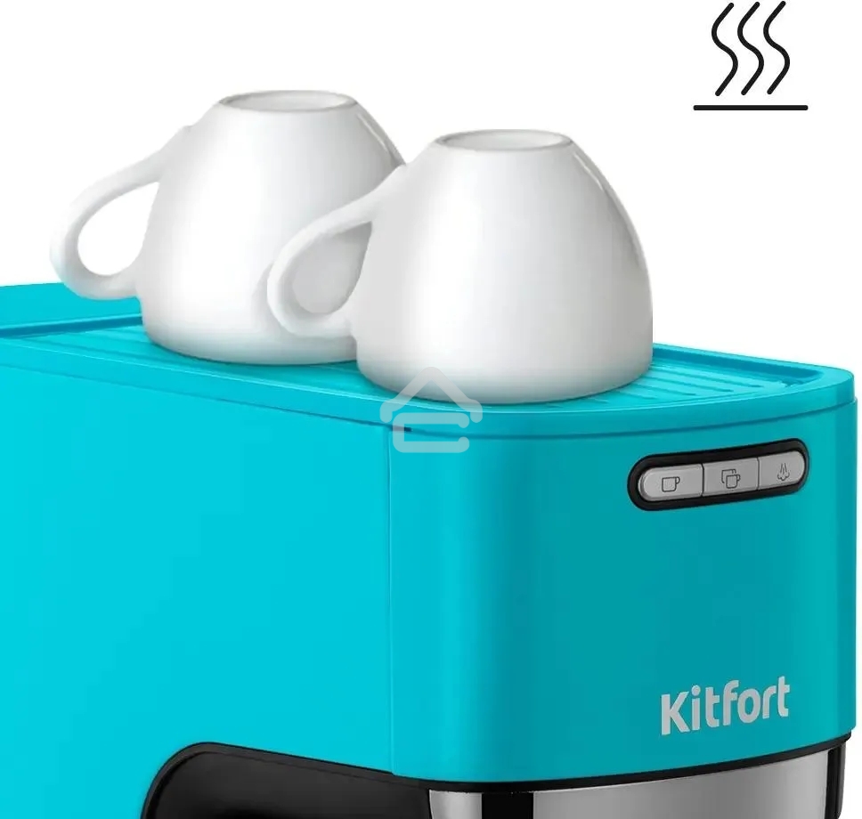 Кофеварка рожковая Kitfort КТ-7461 бирюзовый/черный, исп. кофе - молотый, 1.2 л, 1350 Вт, 20 бар