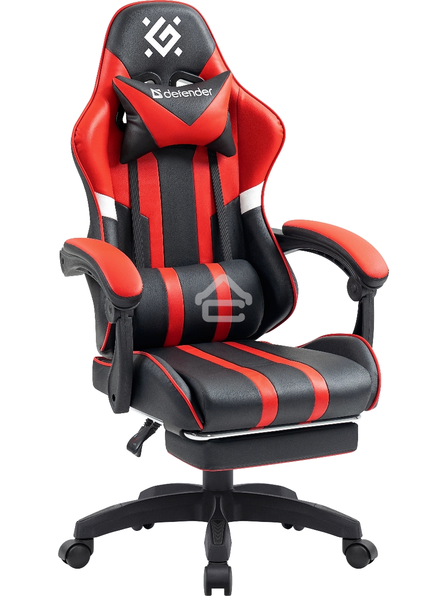 Кресло игровое Defender Colran черный/красный, класс 4, PU, подножка