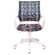 Кресло детское Бюрократ BUROKIDS 1 W мультиколор геометрия крестовина пластик пластик белый