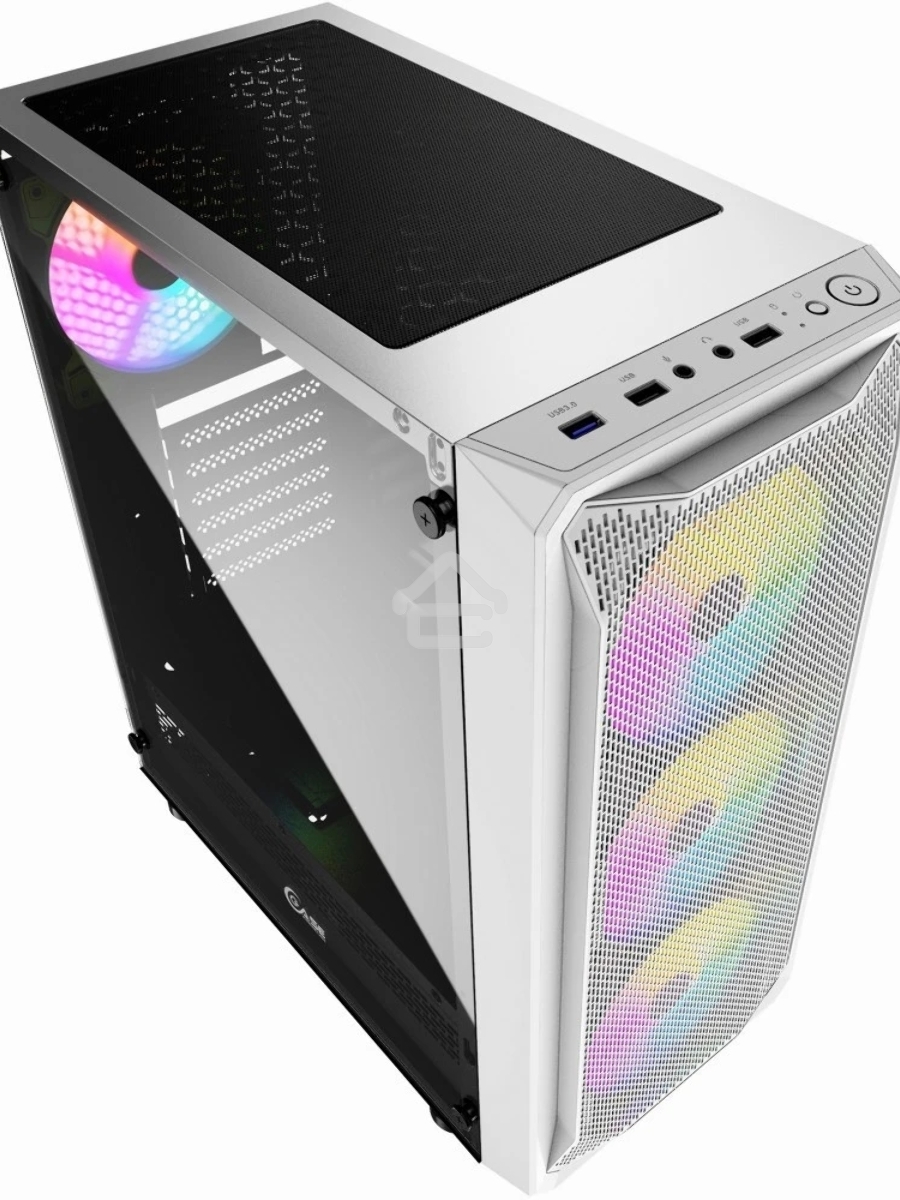 Компьютерный корпус Powercase Mistral Z4 White, Tempered Glass, Mesh, 4x 120mm 5-color LED fan, белый, ATX (CMIZW-L4)
