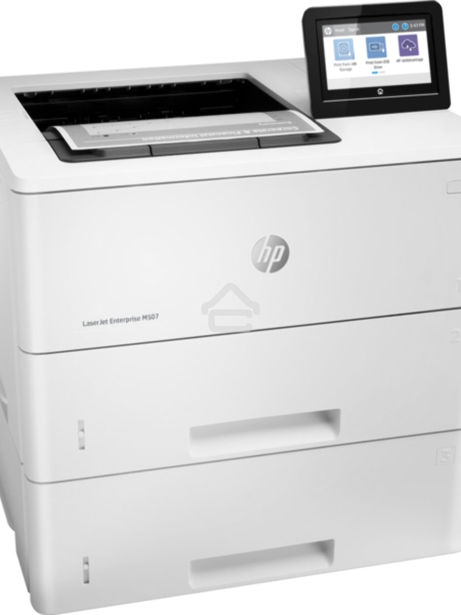 Принтер лазерный HP LaserJet Enterprise M507x (1PV88A#B19), A4, ч/б, печ. до 43 стр/мин, 1200 x 1200 dpi, USB, RJ-45, Wi-Fi, BlueTooth, Air Print, Mopria