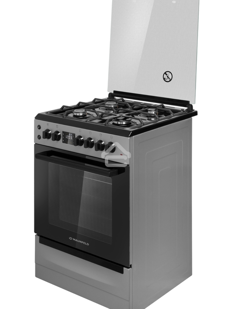 Плита комбинированная Maunfeld MGC60ECGR05 серый, газовых конфорок 4 шт, духовка электрическая 65 л, 60 см x 85 см x 64 см