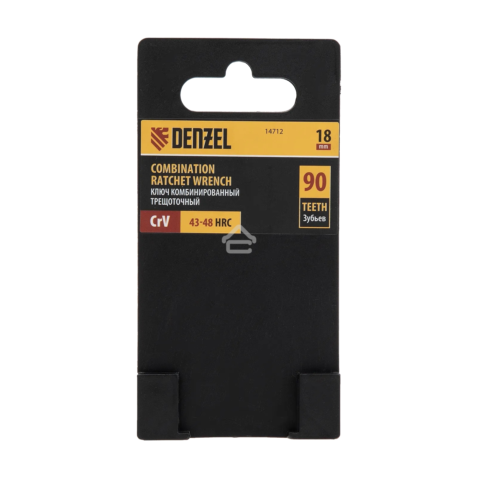 Ключ комбинированный трещоточный Denzel 14712 18 мм, CrV, матовый хром