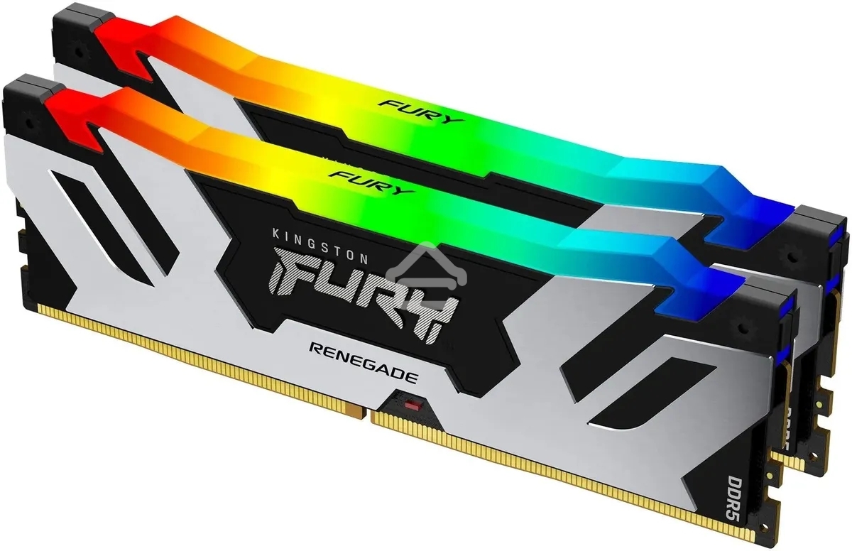 Оперативная память Kingston Fury Renegade, DDR5, 96Gb (2x48GB), 6000MHz, CL32, DIMM, с радиаторами, cеребристый/черный