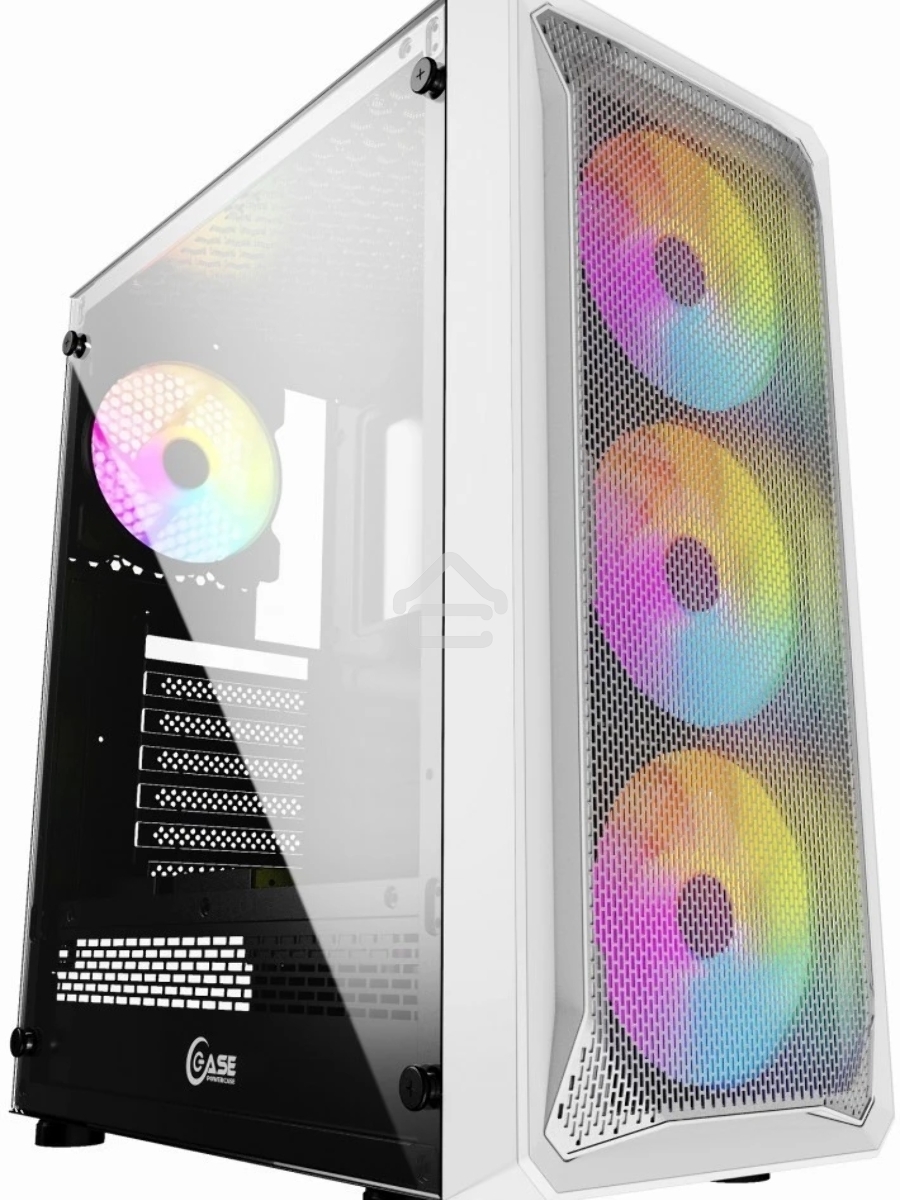Компьютерный корпус Powercase Mistral Z4 White, Tempered Glass, Mesh, 4x 120mm 5-color LED fan, белый, ATX (CMIZW-L4)