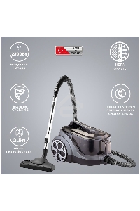Пылесос Kraft KF-KVC2306 серебристый, 400/2300 Вт, уборка сухая, пылесборник контейнер, 2.5 л