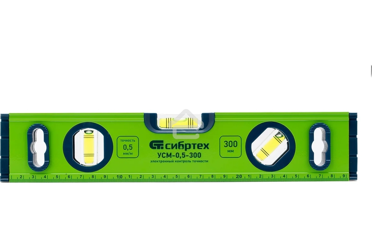 Уровень алюминиевый Сибртех УСМ-0,5-300, фрезерованный, 3 глазка, магнитный, 300 мм