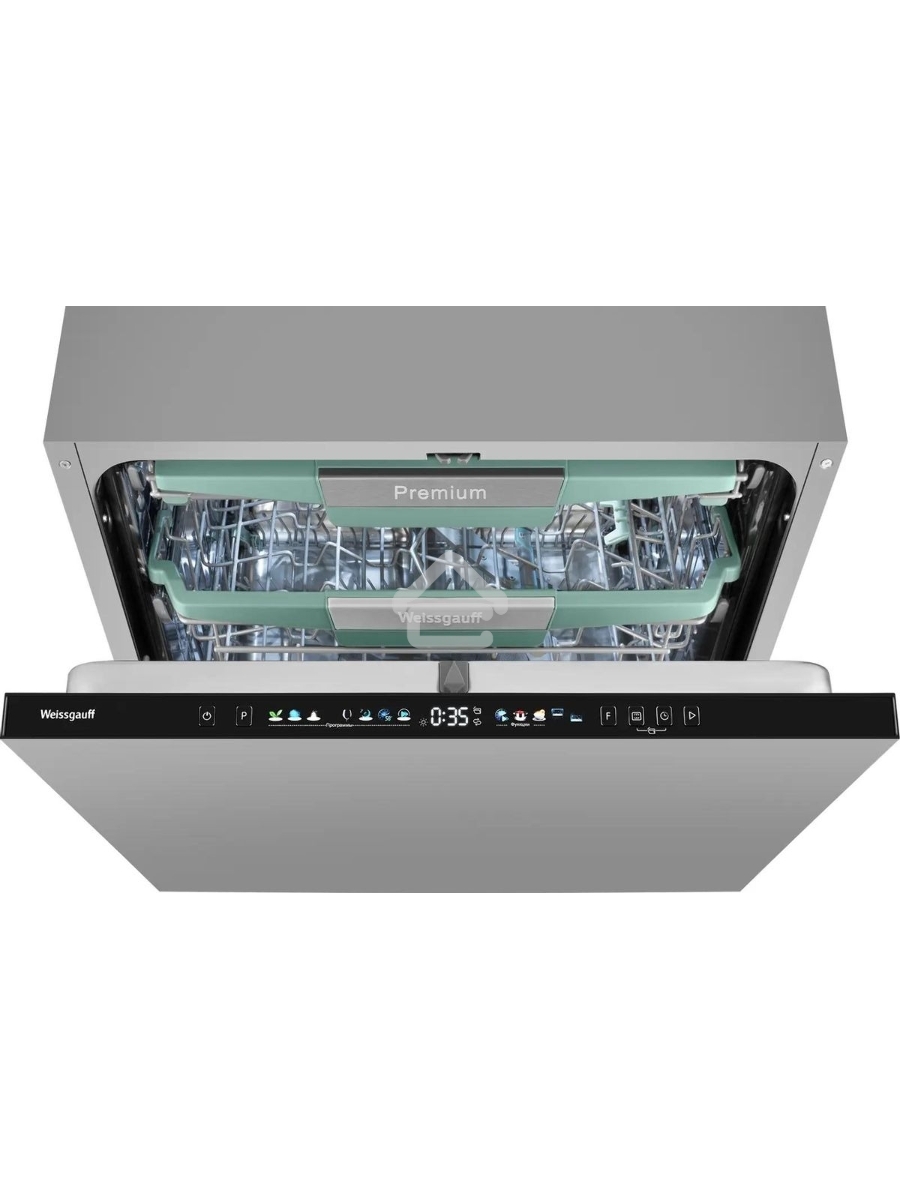 Встраиваемая посудомоечная машина Weissgauff BDW 6140 Real Touch DC Inverter Timer Floor, черный, 59.8 см, 14 компл., 44 дБ, класс A+++