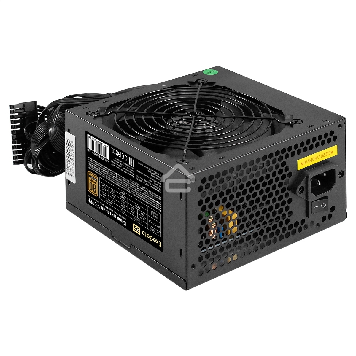 Блок питания 450W ExeGate 80 PLUS Bronze 450PPH (ATX, APFC, КПД 88% (80 PLUS Bronze), 12cm fan, 24pin, (4+4)pin, 2xPCI-E, 3xSATA, 3xIDE, черный, Color Box)