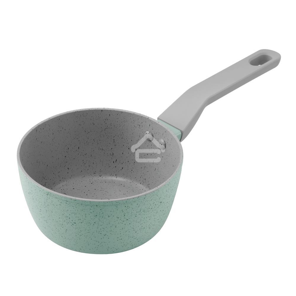 Ковш Maunfeld HELGA MSP14FA05FS из кованого алюминия со стеклянной крышкой, 16 см, 1,4 л.