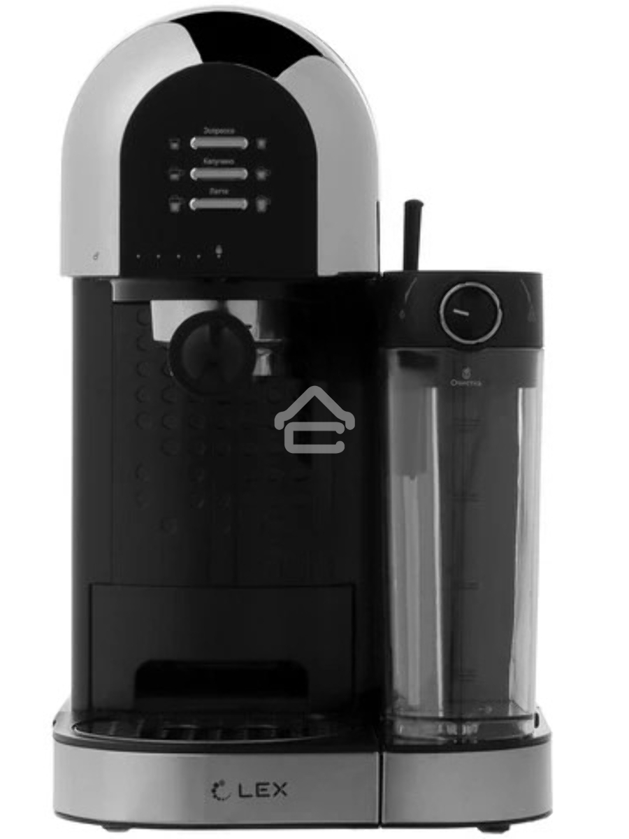Кофеварка рожковая LEX LXCM 3503-1 черный, молотый 0.7 л, 1500 Вт, 15 Бар