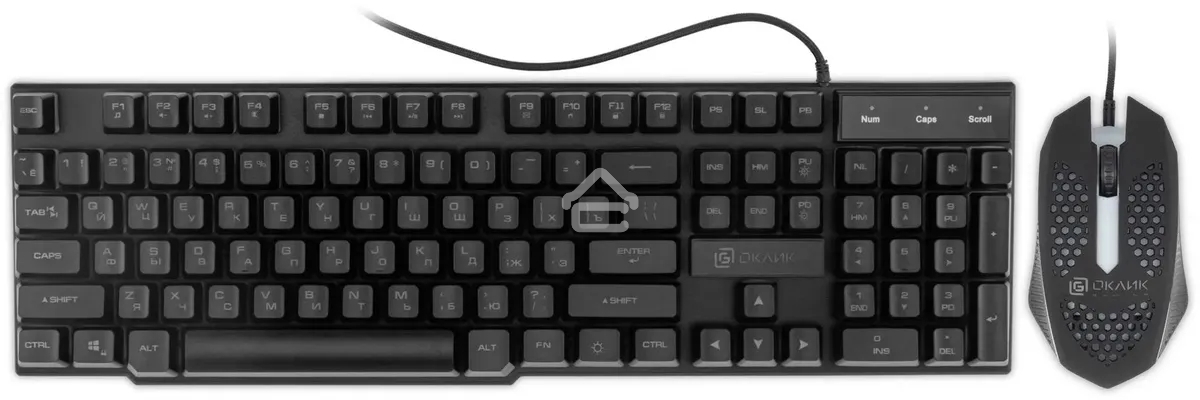 Комплект клавиатура + мышь Оклик GMNG 400GMK клав:черный мышь:черный USB