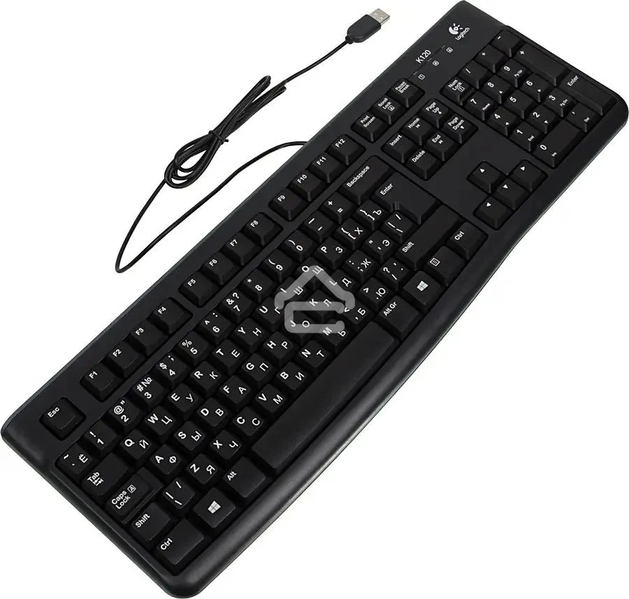 Клавиатура проводная Logitech K120 EER, USB, черный