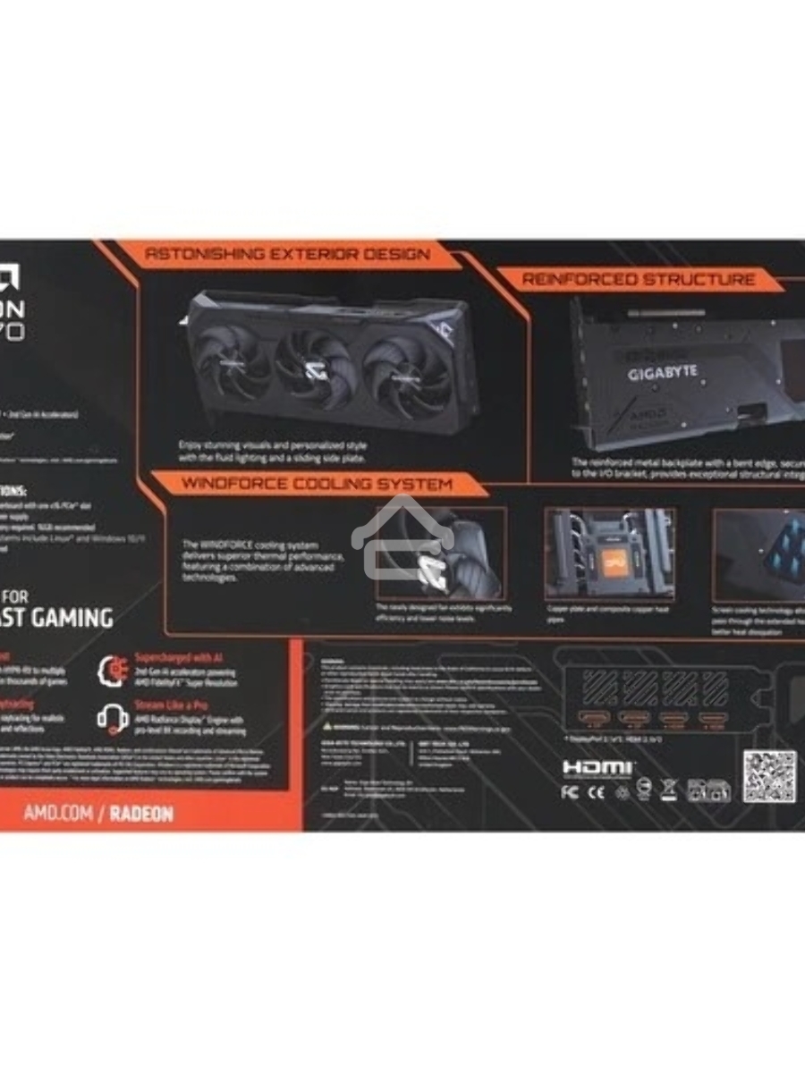 Видеокарта Gigabyte AMD Radeon RX 9070 GAMING OC, PCIe 5.0 16GB GDDR6, 256 bit, 3 x DisplayPort, HDM, GPU 2070 MHz (GV-R9070GAMING OC-16GD)