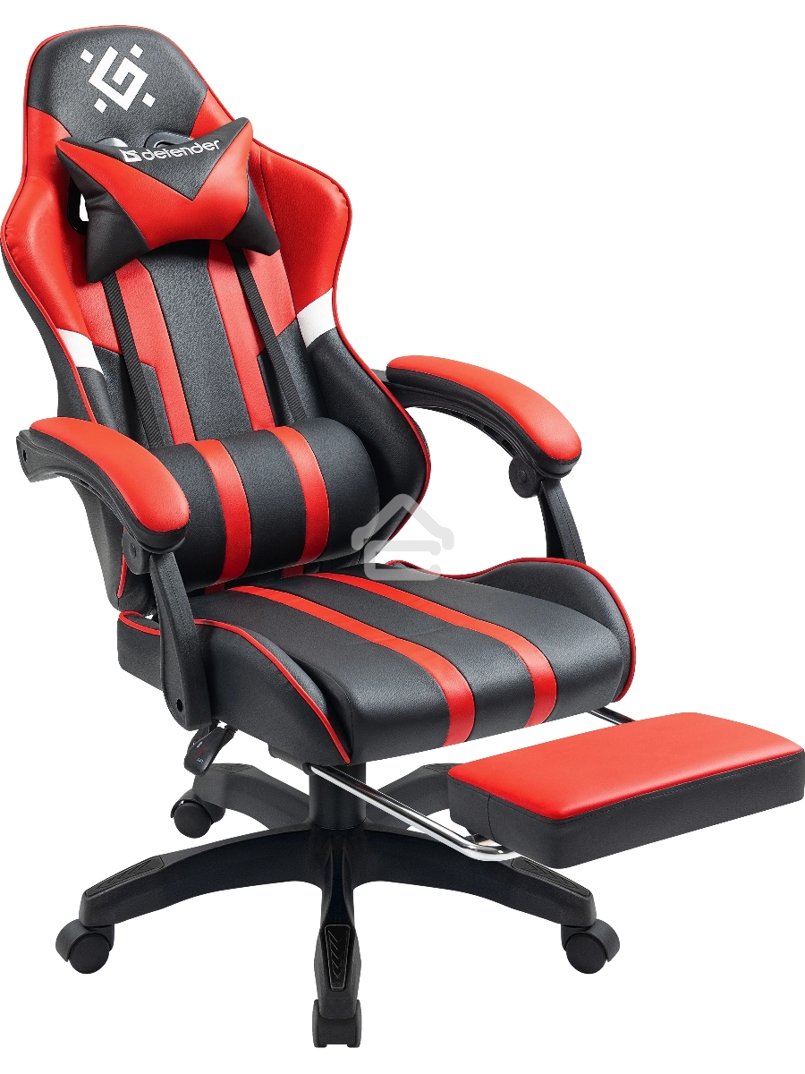 Кресло игровое Defender Colran черный/красный, класс 4, PU, подножка