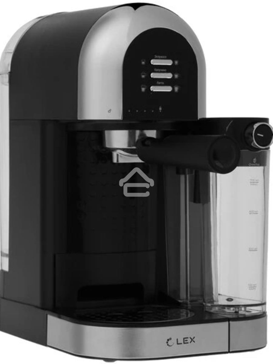 Кофеварка рожковая LEX LXCM 3503-1 черный, молотый 0.7 л, 1500 Вт, 15 Бар