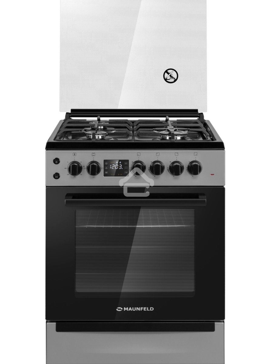 Плита комбинированная Maunfeld MGC60ECGR05 серый, газовых конфорок 4 шт, духовка электрическая 65 л, 60 см x 85 см x 64 см