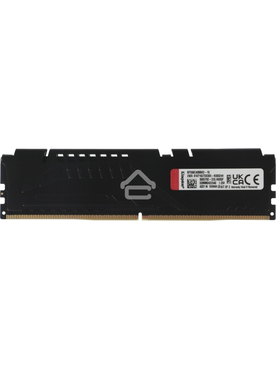 Оперативная память Kingston Fury Beast, DDR5, 16GB (2x8GB), 5600MHz, CL40, DIMM, с радиаторами, черный