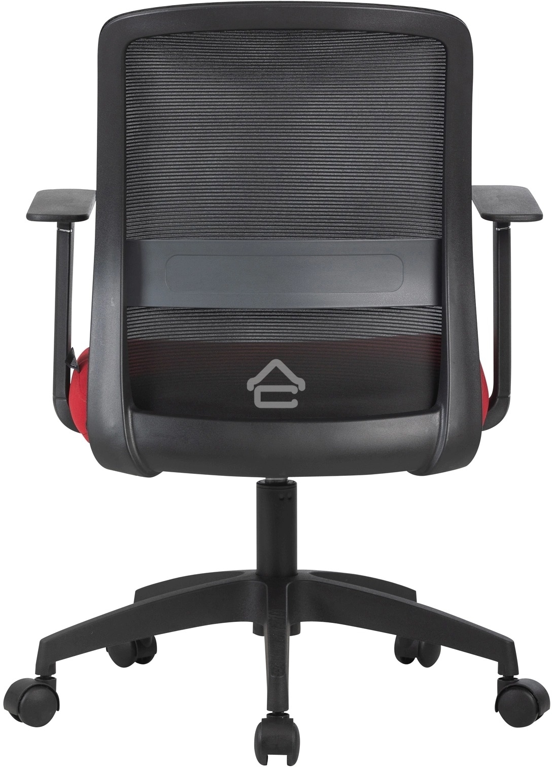 Кресло компьютерное Cactus CS-MC333-BKRD черный, сиденье темно-красный, сетка/ткань, низк.спин. крестов. пластик, пластик черный