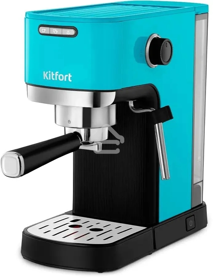 Кофеварка рожковая Kitfort КТ-7461 бирюзовый/черный, исп. кофе - молотый, 1.2 л, 1350 Вт, 20 бар