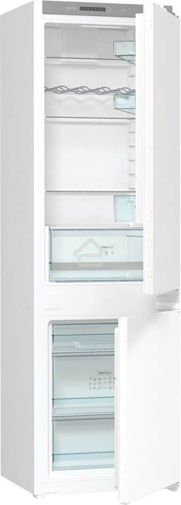 Встраиваемый холодильник Gorenje NRKI418FA0 белый, двухкамерный, 180/68 л., морозилка снизу, No Frost