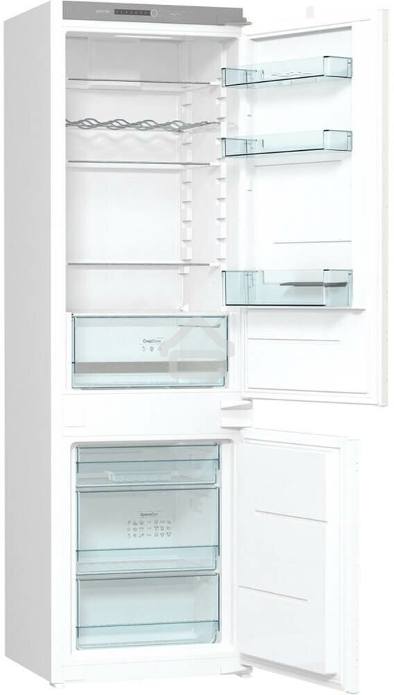 Встраиваемый холодильник Gorenje NRKI418FA0 белый, двухкамерный, 180/68 л., морозилка снизу, No Frost