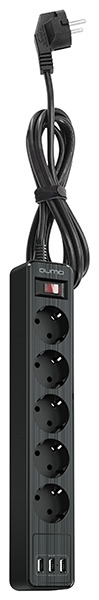 Сетевой фильтр QUMO Power Bar 5SP4U (P-0005), черный