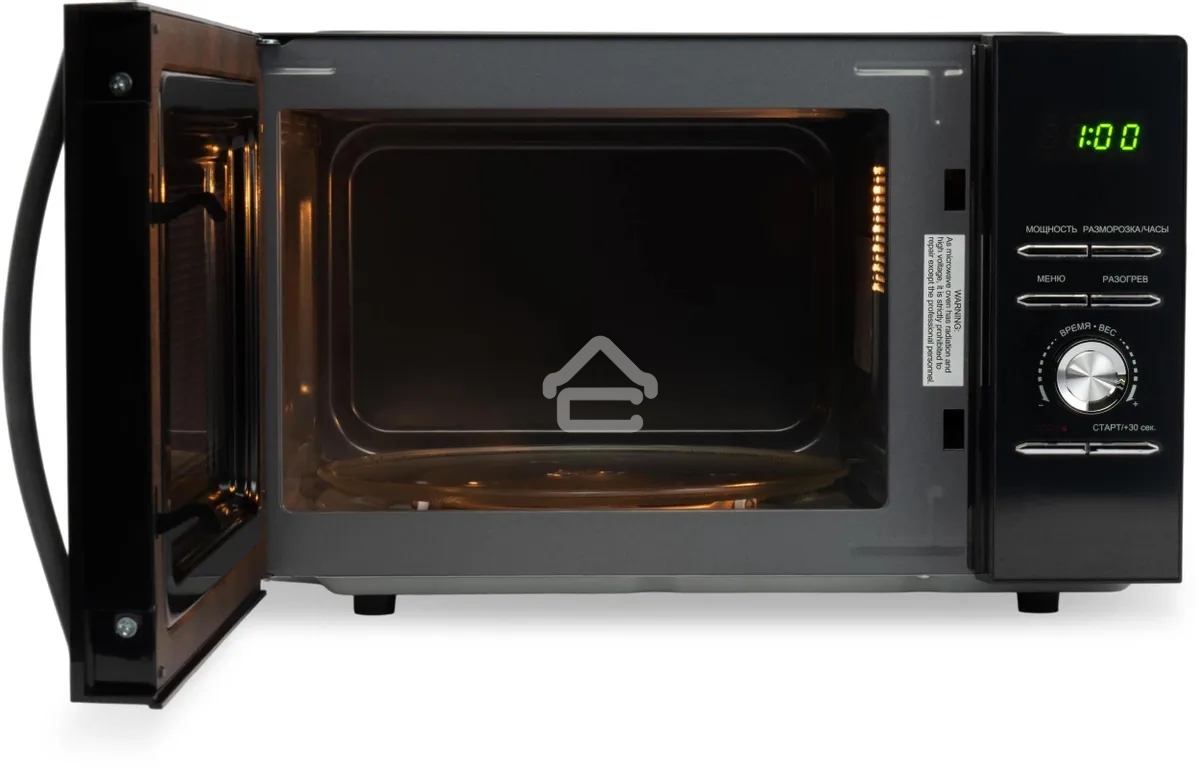 Микроволновая печь Hyundai HYM-D2079 черный, 23 л, 800 Вт, переключатели - кнопки/поворотный механизм