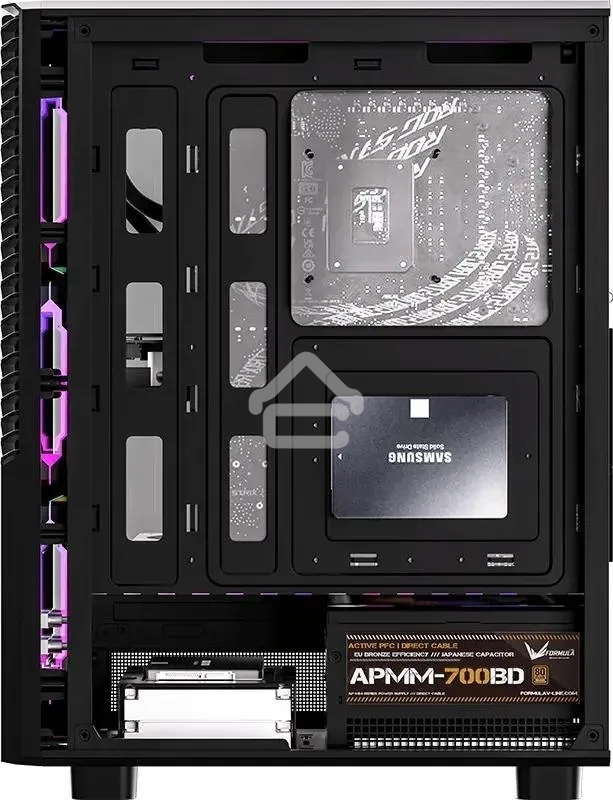 Компьютерный корпус Aerocool/Formula Mana Geometry черный без БП ATX 3x120мм 1xUSB 3.0 1xUSB3.1 audio bott PSU