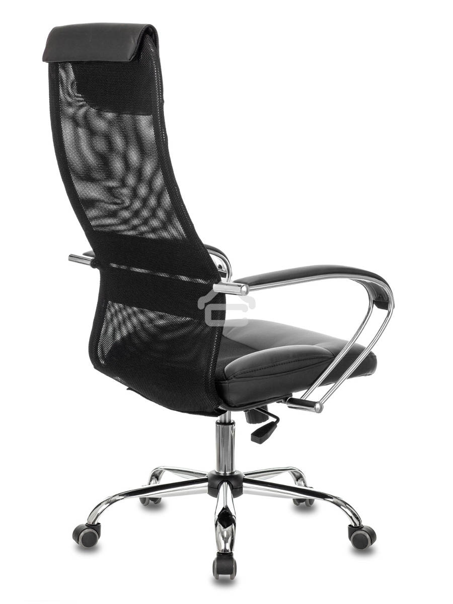 Кресло руководителя Бюрократ CH-608SL/BLACK TW-01 TW-11 черный, искусст.кожа/ткань, крестовина хром, спинка сетка