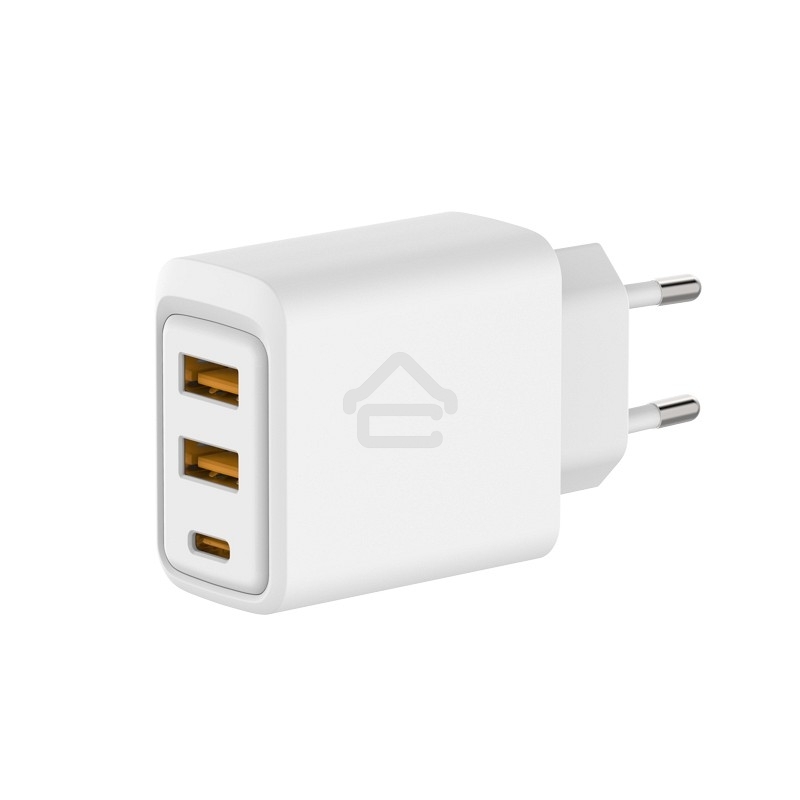 Сетевое зарядное устройство с двумя портами USB-A и одним портом USB-C, 10Вт Rexant