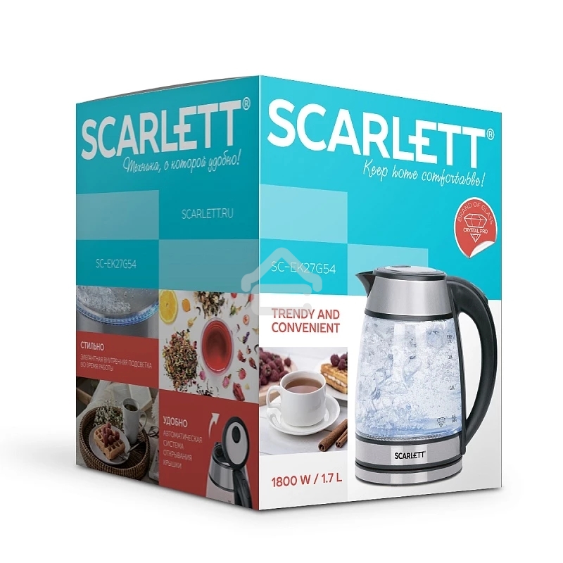 Чайник электрический Scarlett SC-EK27G54 серебристый