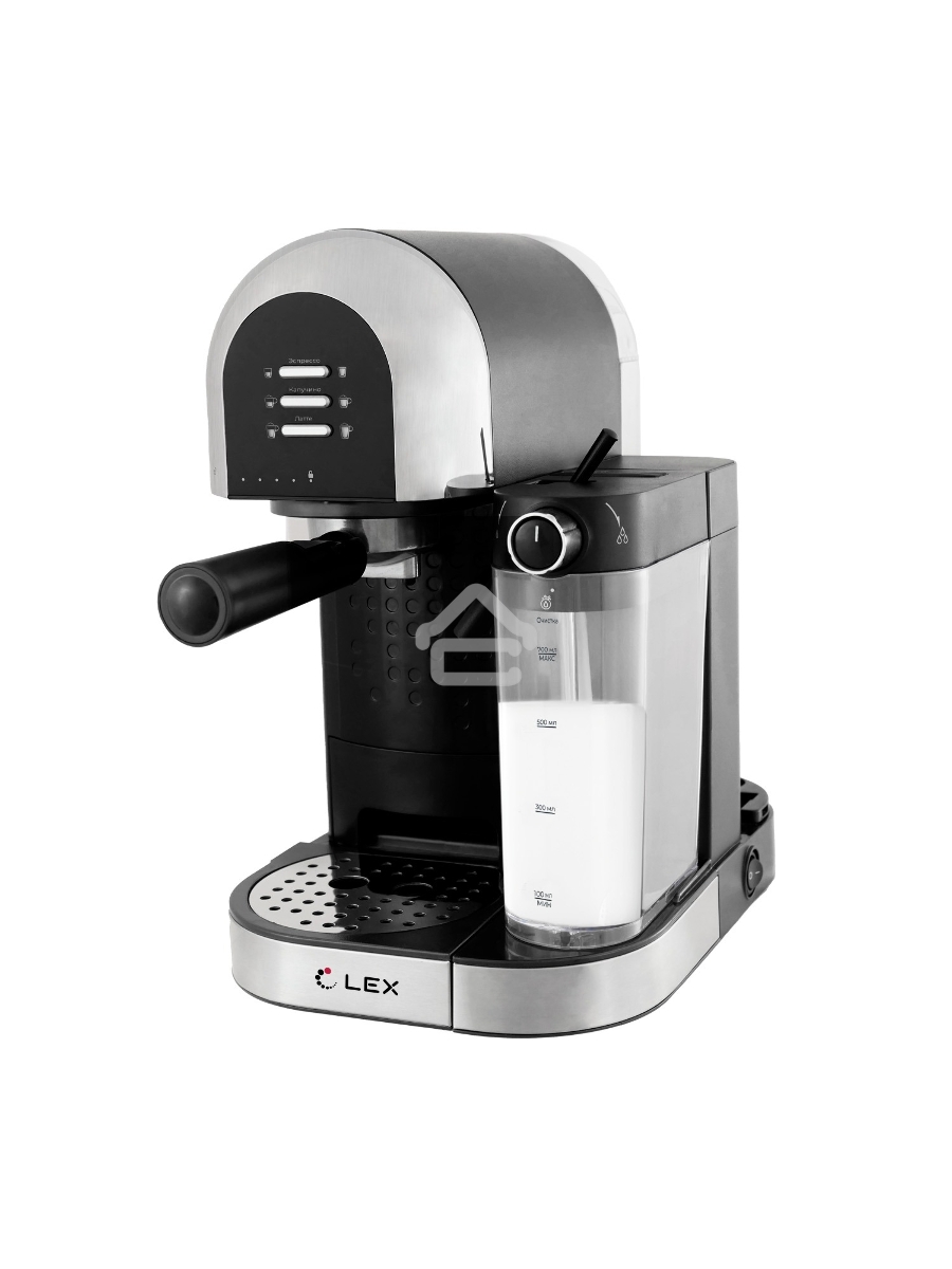 Кофеварка рожковая LEX LXCM 3503-1 черный, молотый 0.7 л, 1500 Вт, 15 Бар