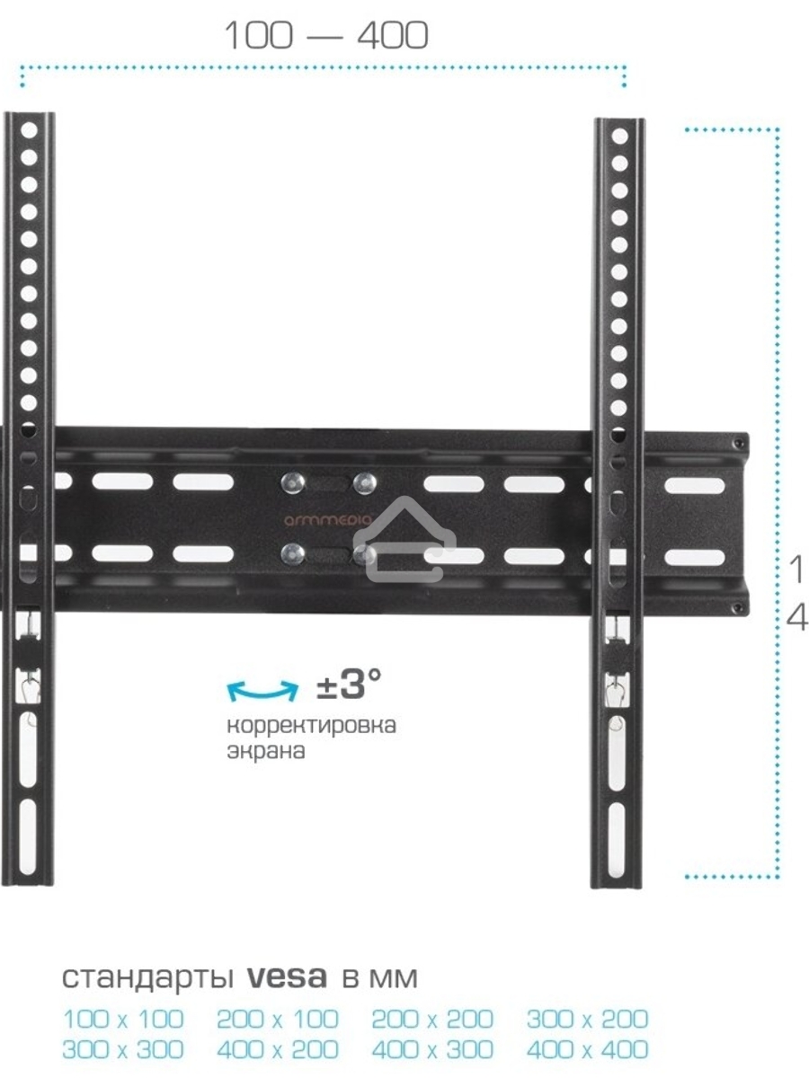 Кронштейн для телевизора Arm Media LCD-413 черный 26