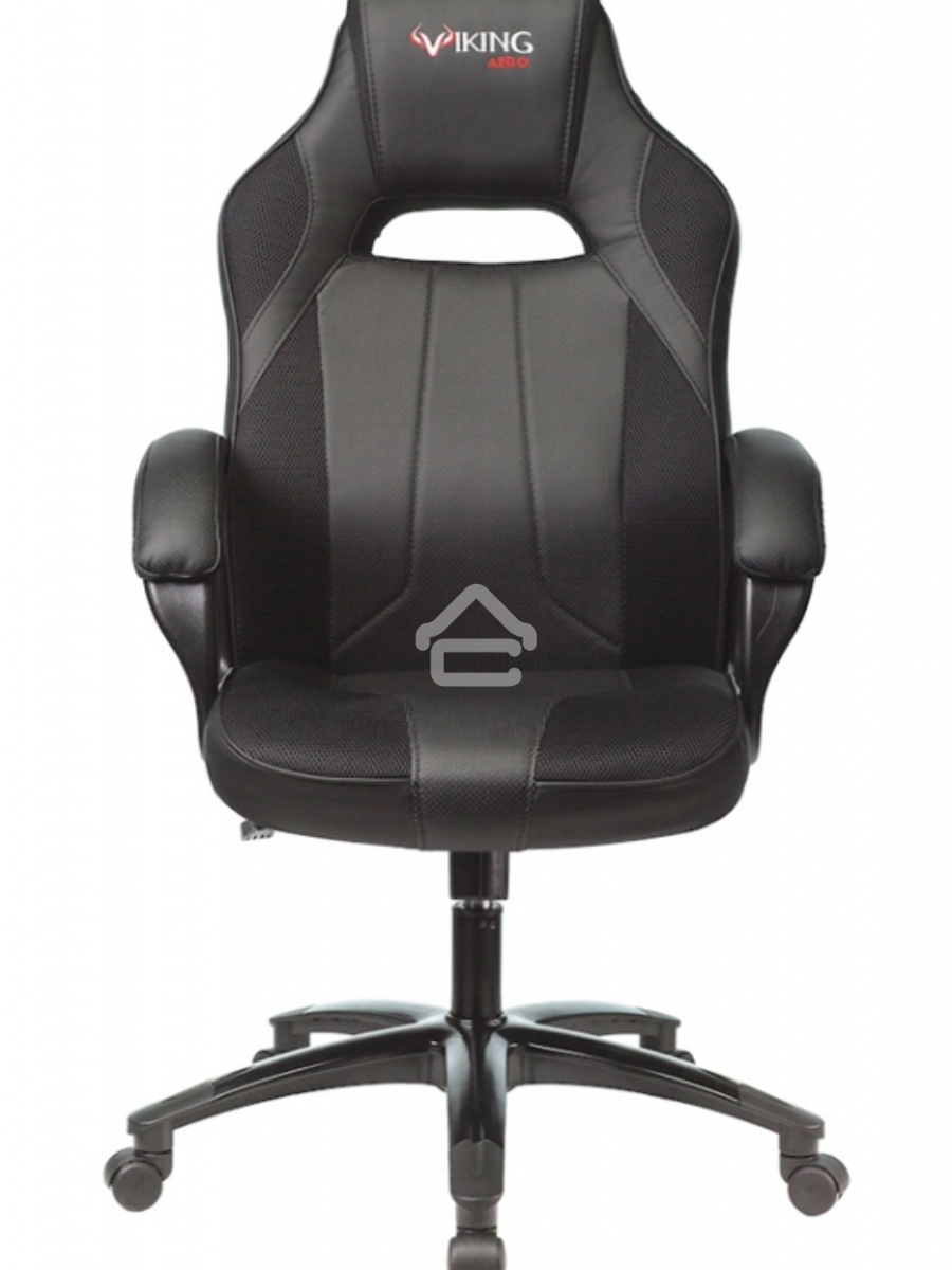 Кресло игровое Бюрократ VIKING 2 AERO BLACK EDITION черный, искусственная кожа