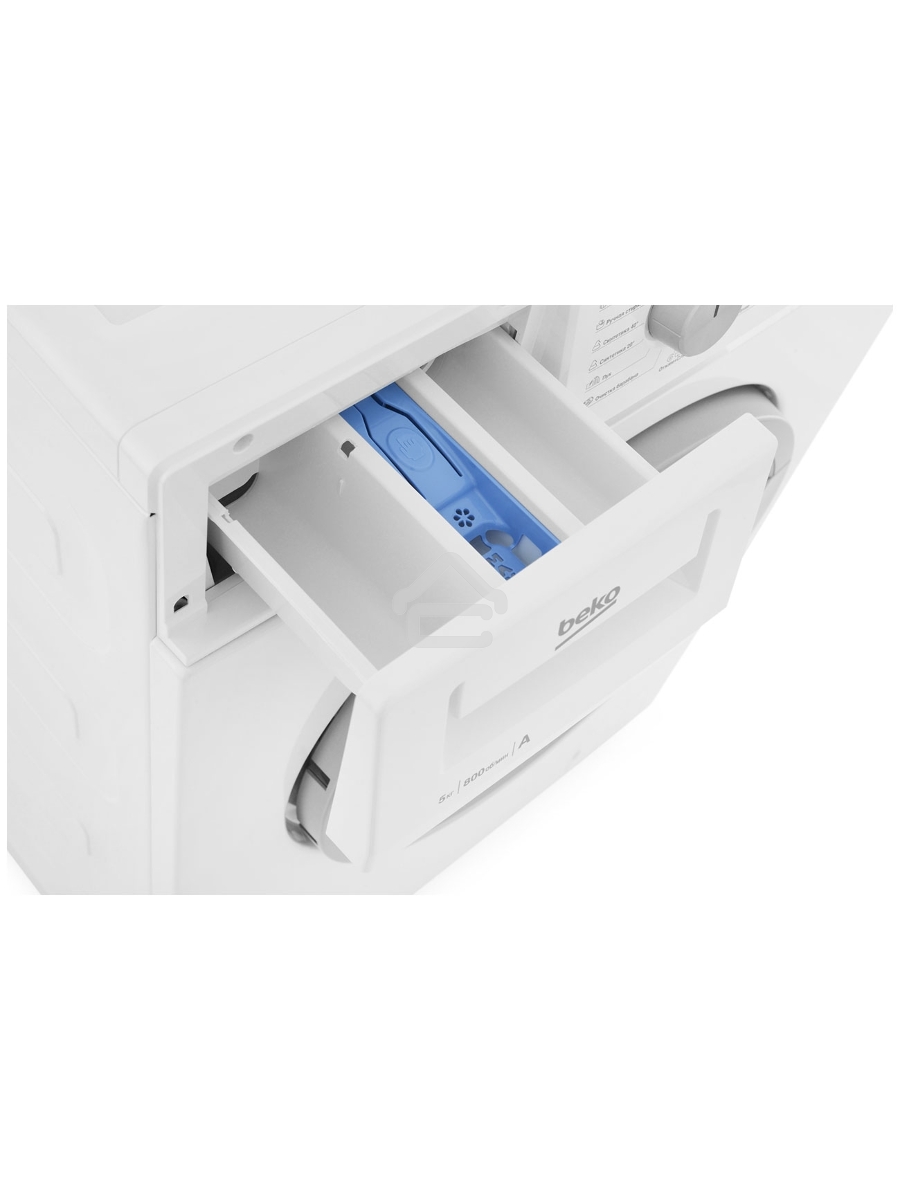 Стиральная машина Beko WRS 54P1 BSW белый, загрузка фронтальная 5 кг, 800 об/мин, класс: A-10%