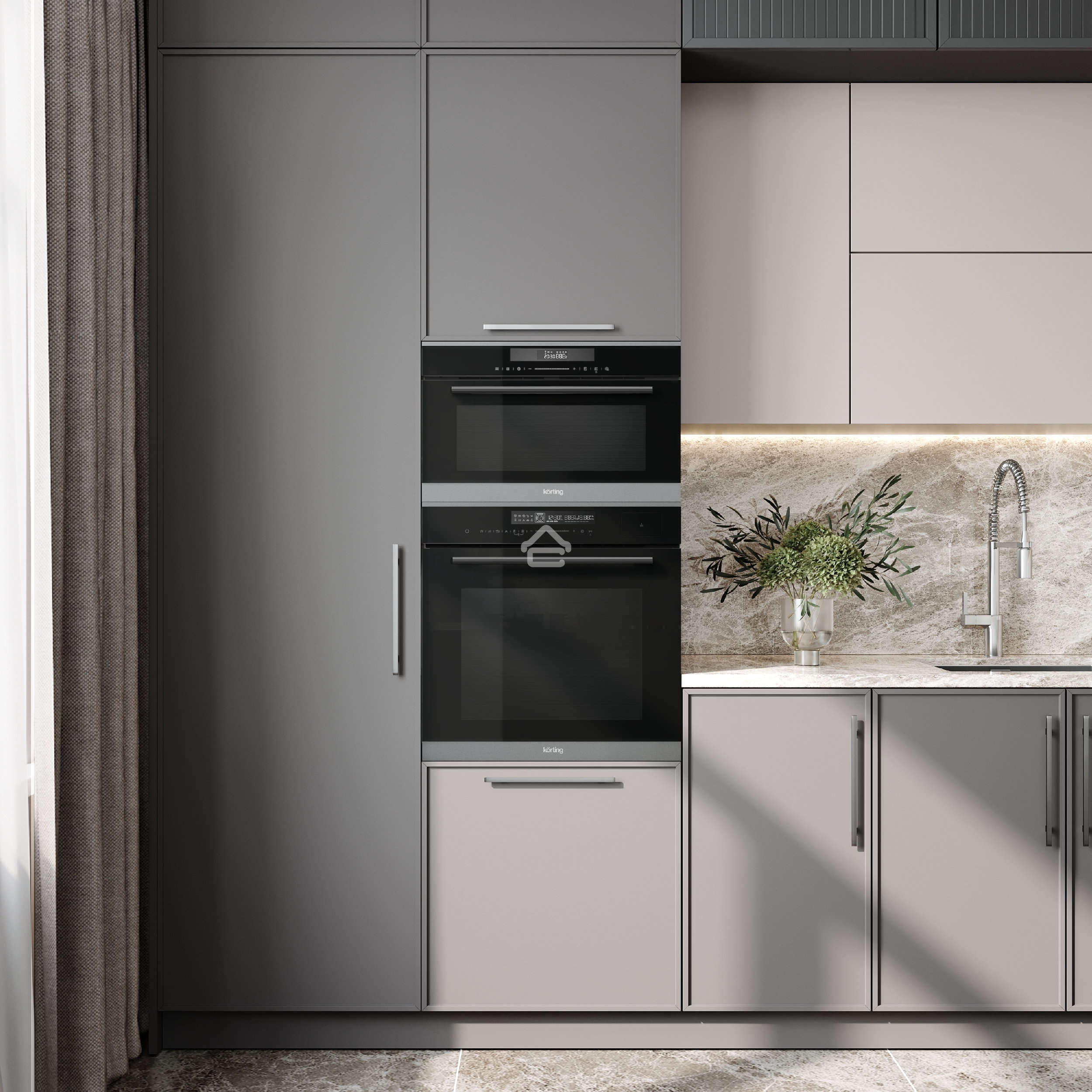 Микроволновая печь встраиваемая Korting KMI 830 GNBX черный, 34 л, 900 Вт, переключатели - сенсор