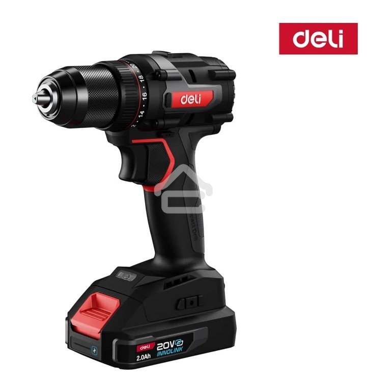 Дрель-шуруповерт аккумуляторная Deli DE-DZ20-2D2, 20В, 2 АКБ, Сумка