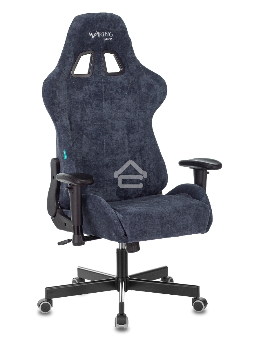 Кресло игровое Бюрократ VIKING KNIGHT LT27 FABRIC синий крестовина металл/пластик