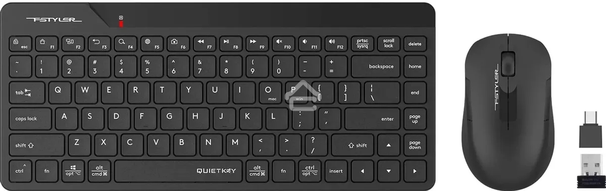 Клавиатура + мышь A4Tech Fstyler FG2200 Air2 клав:черный мышь:черный USB беспроводная slim