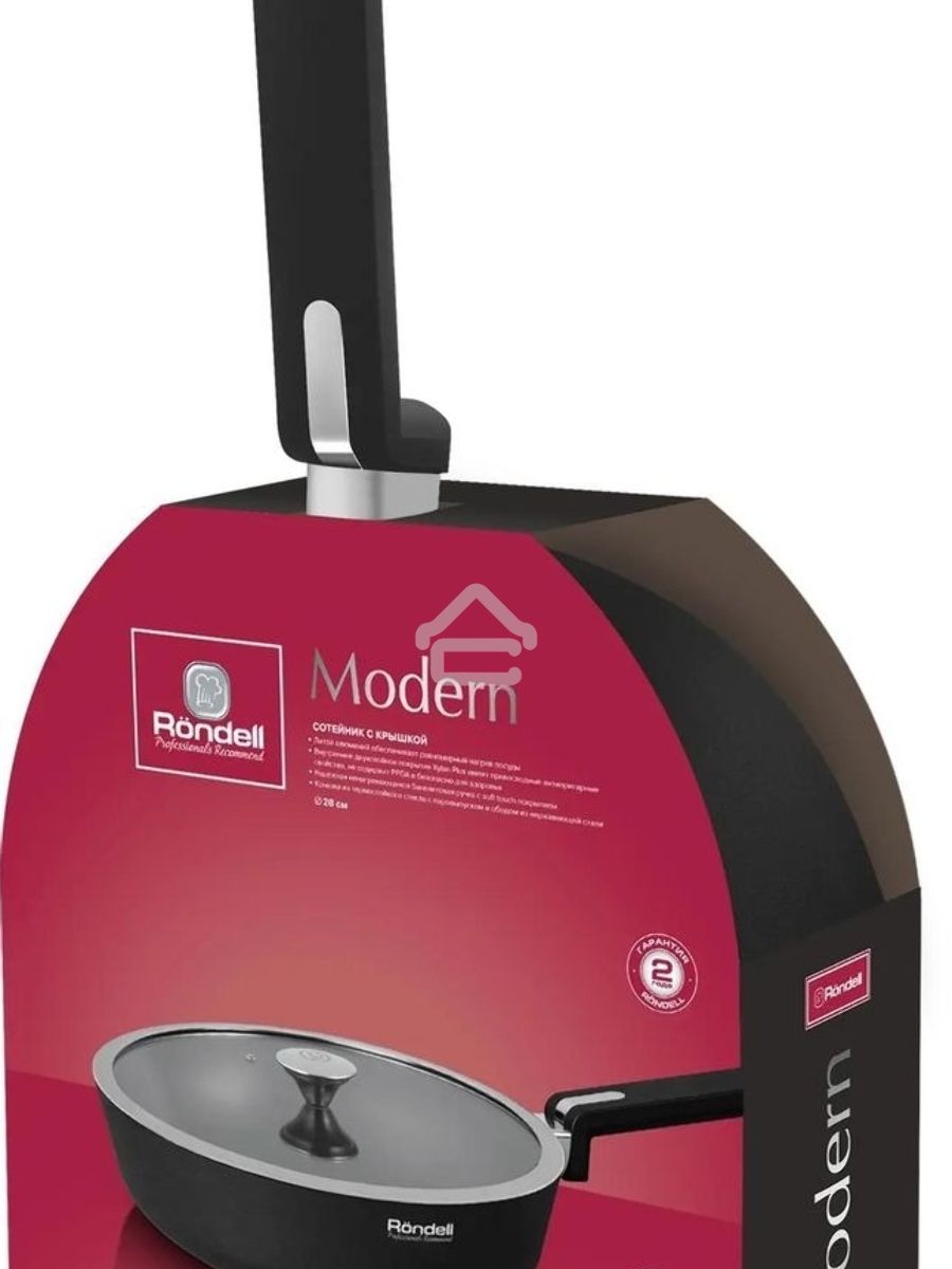 Сотейник Rondell Modern RDA-1724, 28см, с крышкой, черный