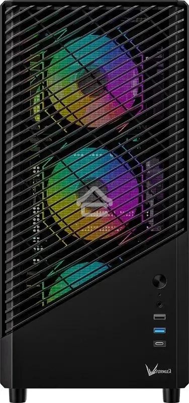 Компьютерный корпус Aerocool/Formula Mana Geometry черный без БП ATX 3x120мм 1xUSB 3.0 1xUSB3.1 audio bott PSU