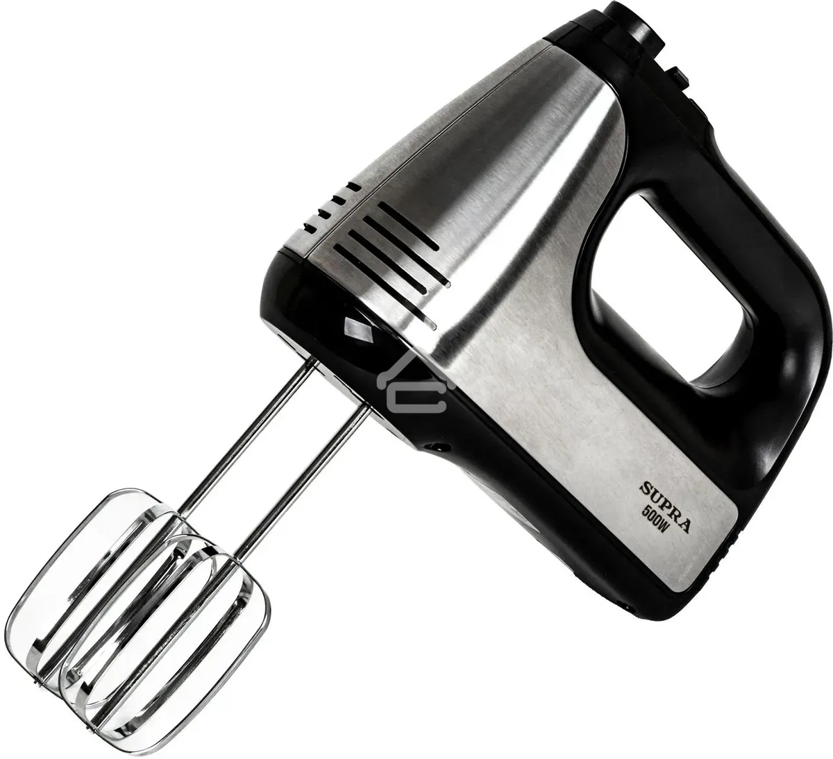 Миксер SUPRA MXS-591 500 Вт, 6 скоростей, режим Турбо, насадки для взбивания яиц и крема, насадки для замеса тяжелого теста, корпус металл/пластик, цвет:черный)