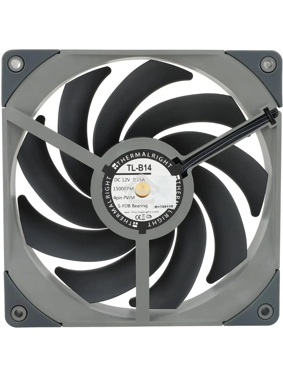 Вентилятор Thermalright TL-B14 140x140x25mm черный 4-pin 27.6dB 245gr Ret